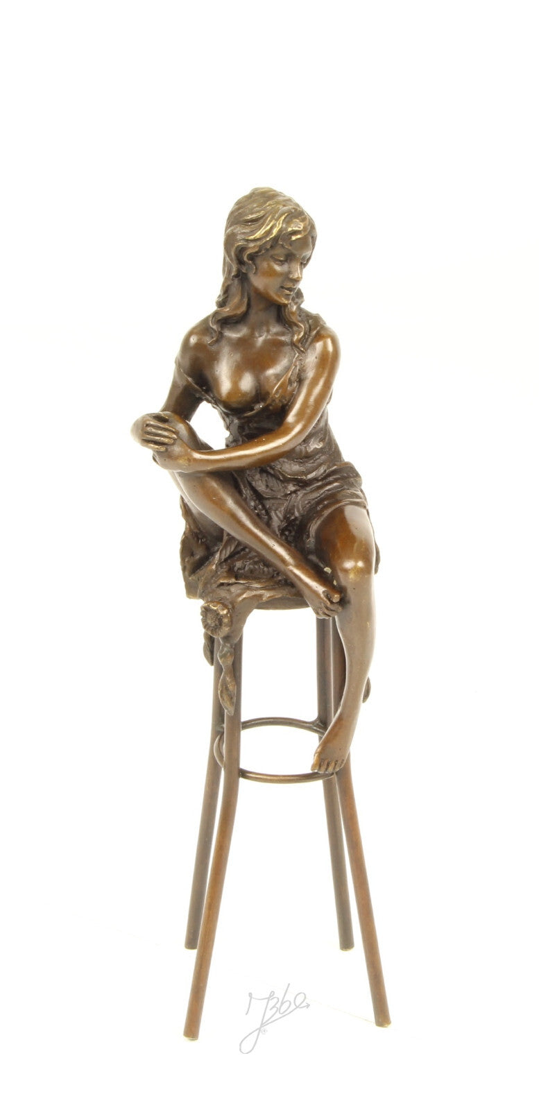 Statue Sculpture Bronze Art Déco Nouveau Femme Tabouret Bar DSBJ-11 Moderne