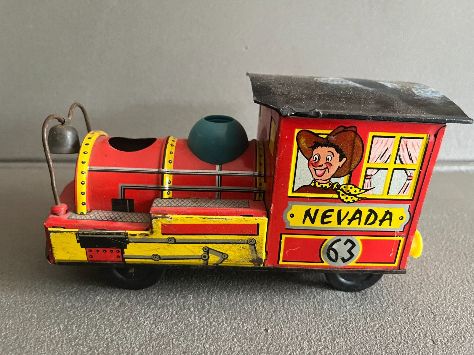 Jouet Ancien Mécanisme Miniature Train Locomotive Nevada 63 Incomplet