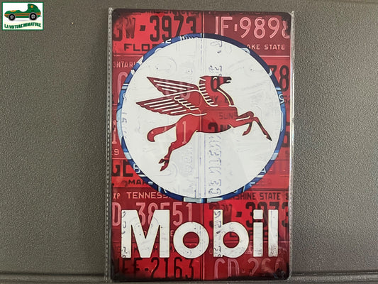 Plaque Métal Voiture Automobile Garage Huile Moteur Mobil 20 x 30 cm