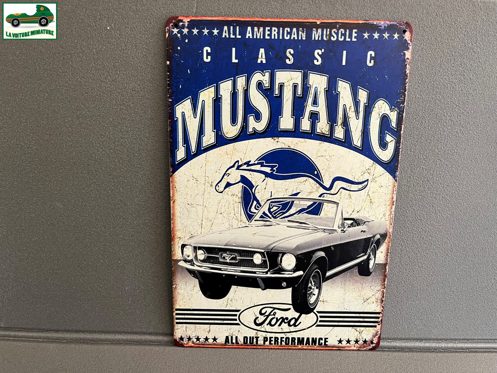 Plaque Métal Voiture Automobile American Muscle Ford Mustang 20 x 30 cm