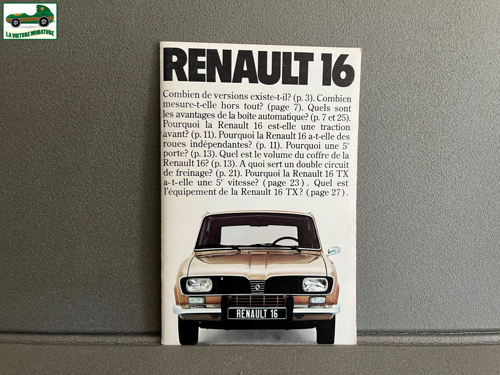Ancien Dépliant Brochure Documentation Automobile Renault 16