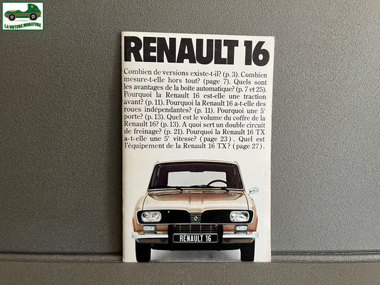Ancien Dépliant Brochure Documentation Automobile Renault 16