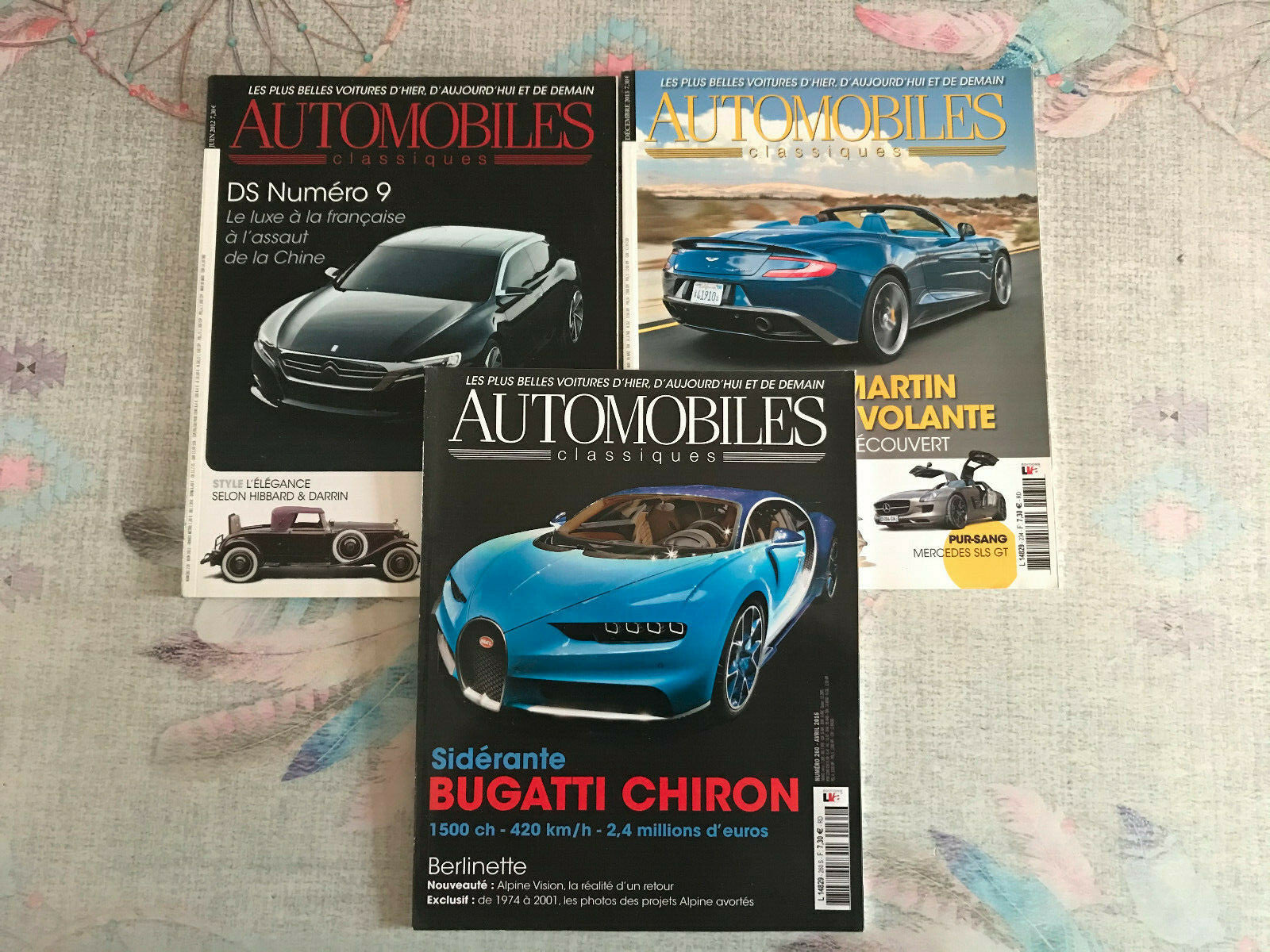 Livre Revue Voiture Automobile Lot de 3 Automobiles Classiques Bugatti Citroen