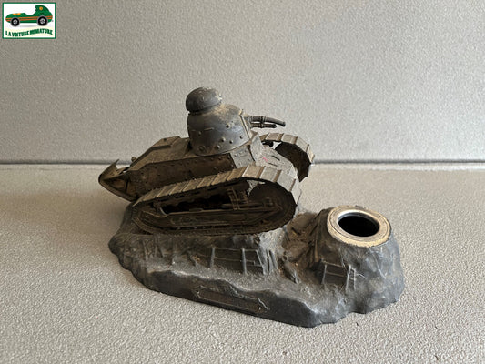 Ancien Miniature Militaire Char Encrier tank Renault FT17 Camp de Sissone