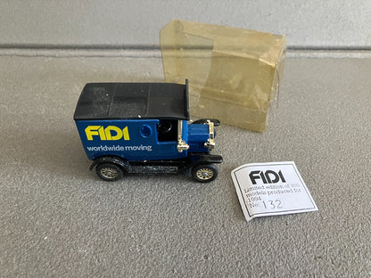 Ancienne Miniature Voiture Publicitaire Tacot Fidi Worldwide Moving 1/43 1/50