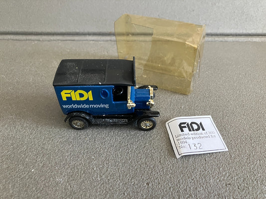 Ancienne Miniature Voiture Publicitaire Tacot Fidi Worldwide Moving 1/43 1/50