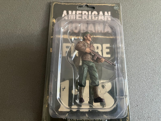 Figurine de Collection Militaire American Diorama WWII USA Soldat 1/18