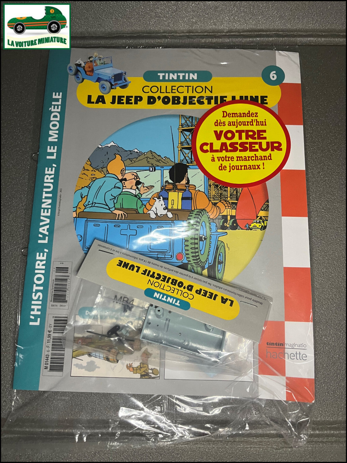 Voiture miniature Maquette Tintin Jeep D'Objectif Lune Hachette N°6 au 1/8