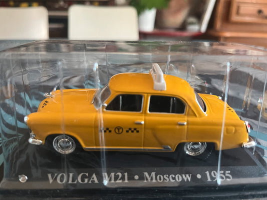 Voiture Miniature Volga M21 Moscow 1955 Taxi Du Monde au 1/43 Altaya