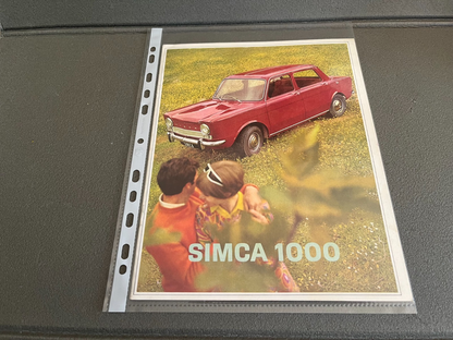 Ancien Dépliant Brochure Documentation Automobile Simca 1000