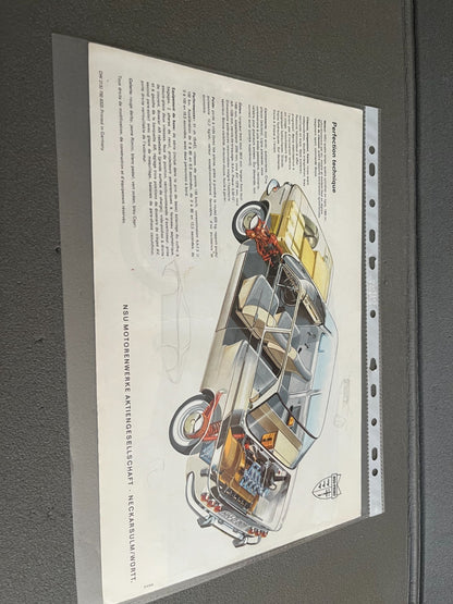 Ancien Dépliant Brochure Documentation Automobile NSU Prinz 1000