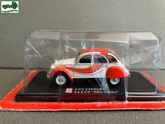Voiture miniature Citroen 2cv 2 cv Miss Lucky Auto Plus Hachette 1/43