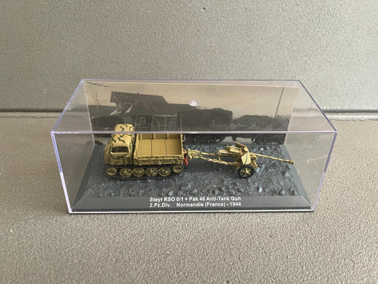 Miniature Militaire Char Tank Blindé Steyr RSO 0/1 + Pak 40 Altaya 1/72