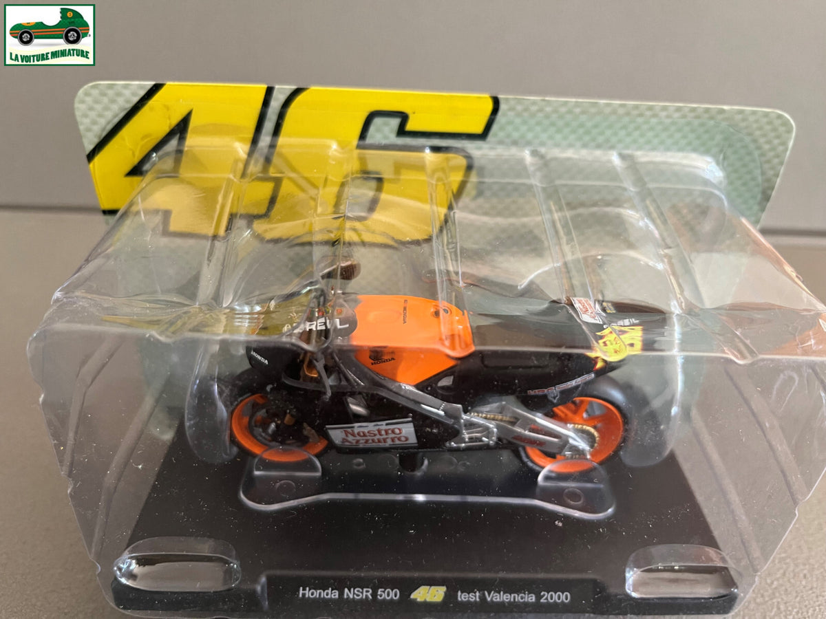 Moto GP miniature Valentino Rossi 46 Honda NSR 500 Test Valencia 2000 1/18