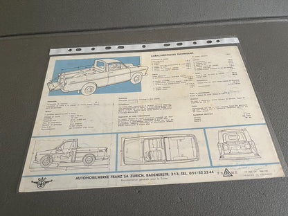 Ancien Dépliant Brochure Documentation Automobile Daf 750 Pick Up