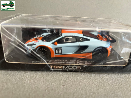 Voiture Miniature McLaren MP4-12C Gulf Racing Paul Ricard 2012 TSM Spark  1/43