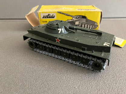 Ancienne Miniature Militaire Blindé Char Tank Russe PT 76 207 Solido France 1/50