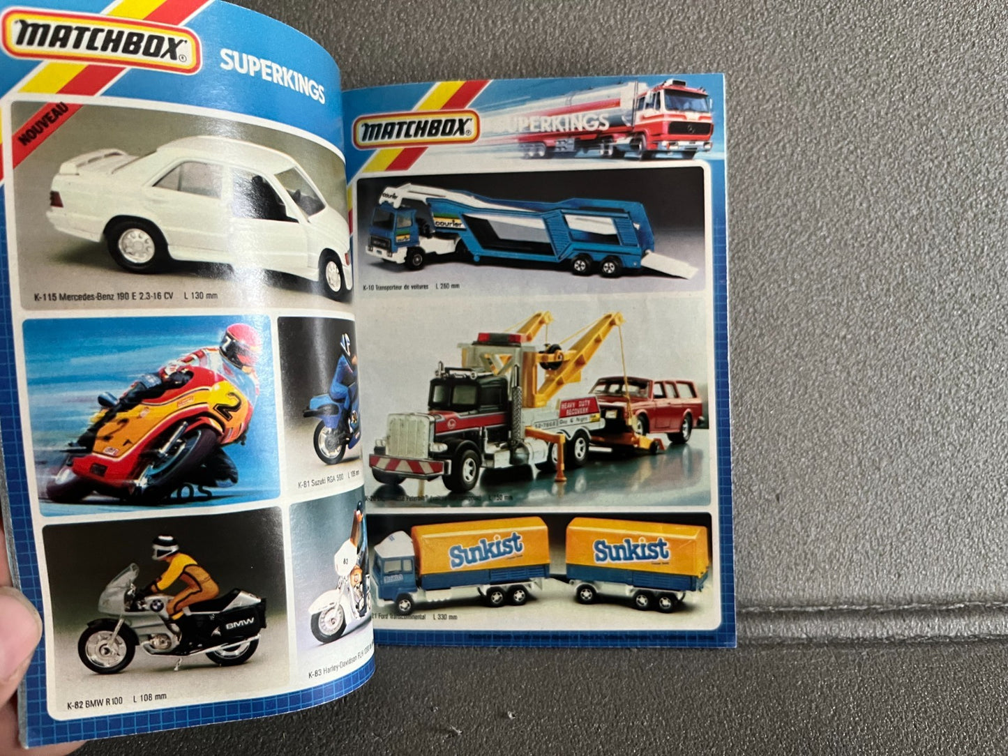 Ancien Dépliant Documentation Catalogue Jouet Voiture Matchbox 1985