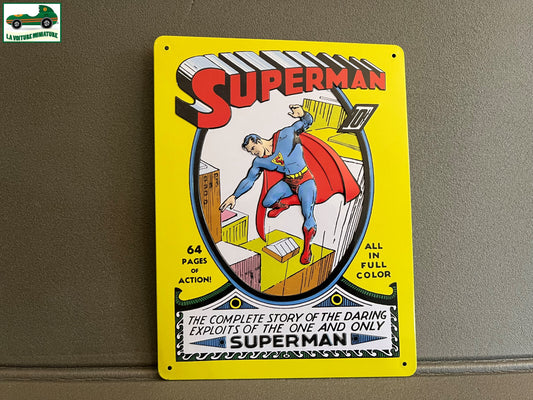 Plaque Métal Murale Comics Couverture Superman 20 x 26 cm Eaglemoss