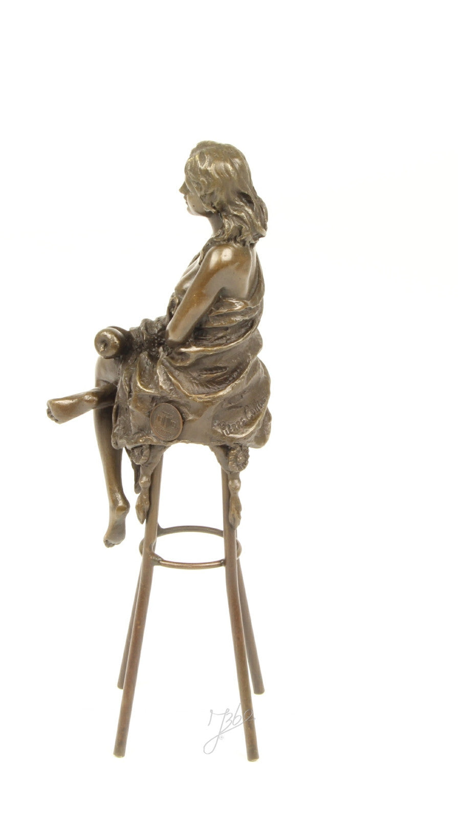 Statue Sculpture Bronze Art Déco Nouveau Femme Tabouret Bar DSBJ-12 Moderne