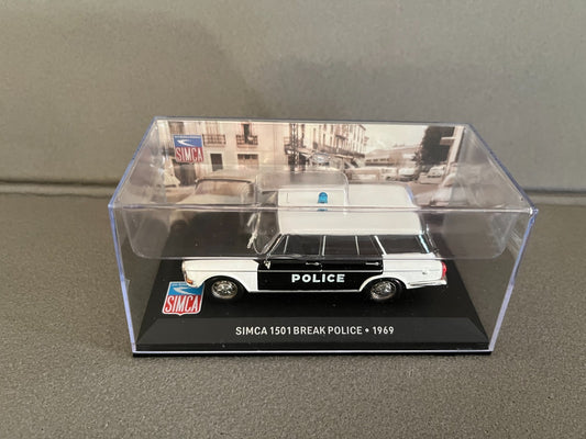 Voiture Miniature Simca 1501 Break Police 1969 Altaya au 1/43