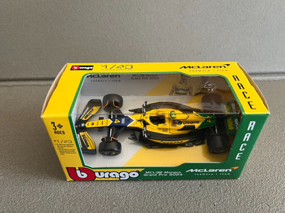 Voiture miniature Collection Formule 1 F1 McLaren Mcl38 Monaco GP Burago au 1/43