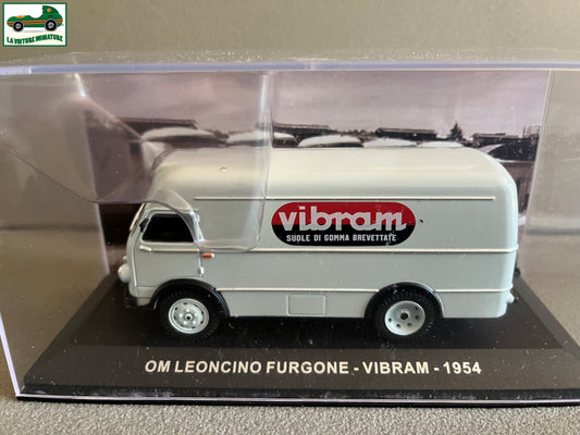 Voiture miniature publicitaire utilitaire OM Leoncino Furgone Vibram 1954 1/43