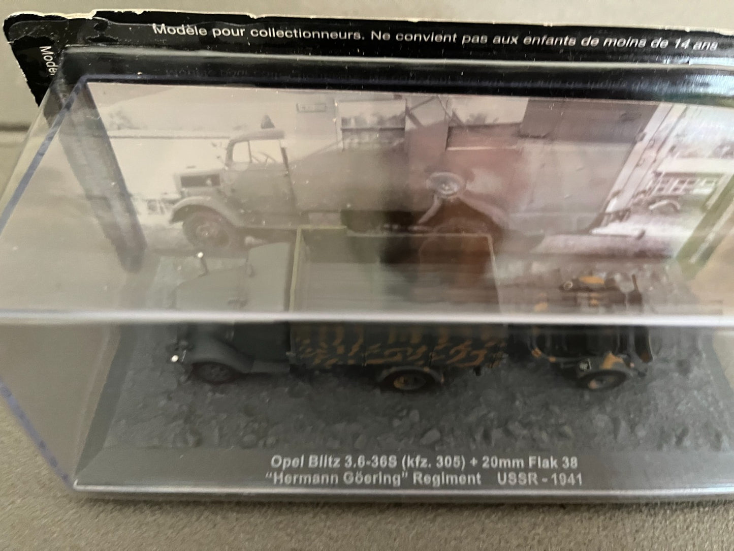 Miniature Militaire Char Tank Blindé Opel Blitz 3.6-36S 20mm Flak 38 Altaya 1/72