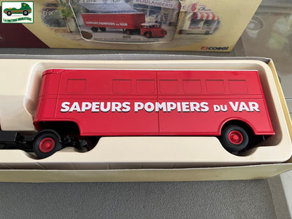 Voiture Miniature Camion Semi Remorque Berliet GLR Pompiers du Var Corgi 1/50