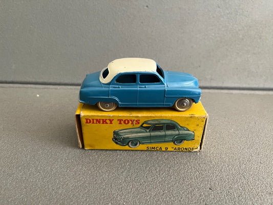 Ancienne Miniature Voiture Simca 9 Aronde Dinky Toys France 24U Bi-ton Boite