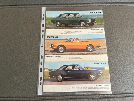 Ancien Dépliant Brochure Documentation Automobile Peugeot 304 504
