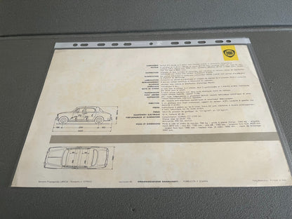 Ancien Dépliant Brochure Documentation Automobile Lancia Berline Appia