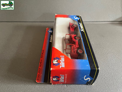 Voiture Miniature 3133 Jeep Echelle Remorque Pompiers Solido au 1/43