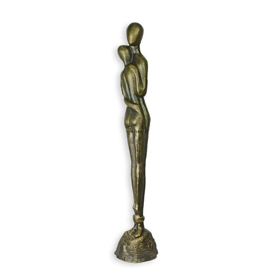 FONTE COUPLE FLAMMÉ - ASPECT STATUE MODERNE SCULPTURE BRONZE