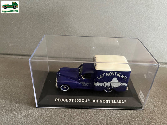 Voiture miniature Publicitaire Peugeot 203 C 8 Lait Mont Blanc au 1/43