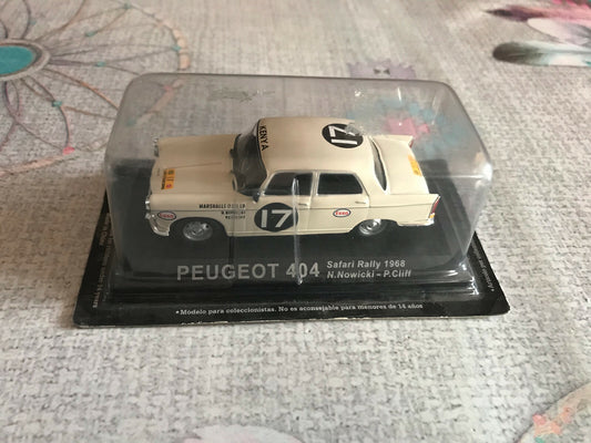Voiture miniature Peugeot 404 Safari Rally 1968 Nowicki Cliff Rallye 1/43