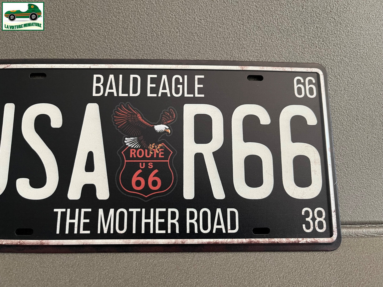 Plaque Métal Voiture Automobile Américaine US USA Route 66 R66 15 x 30 cm Deco