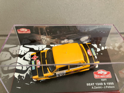 Voiture Miniature Seat 124D S 1800 Rallye Monte Carlo 1977 Altaya au 1/43