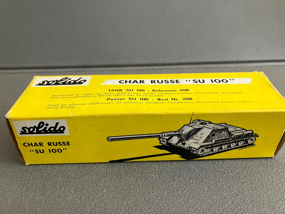 Ancienne Miniature Militaire Blindé Char Russe SU 100 208 Solido France 1/50