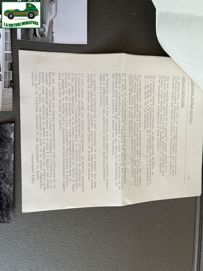 Ancien Documentation Automobile Communiqué Presse Rootes Motors Sunbeam Photo