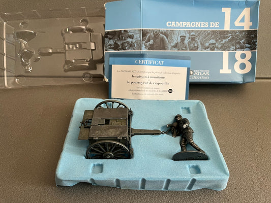 Soldats MHSP Campagnes de 14-18 Caisson munitions Pourvoyeur  Atlas Plombs