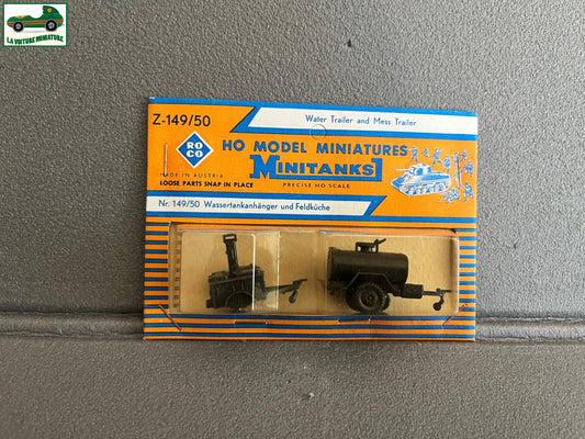Miniature Engin Militaire Camion Z-149/50 Remorque Roco Minitanks  1/87 HO