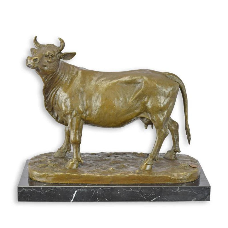 STATUE MODERNE SCULPTURE BRONZE VACHE