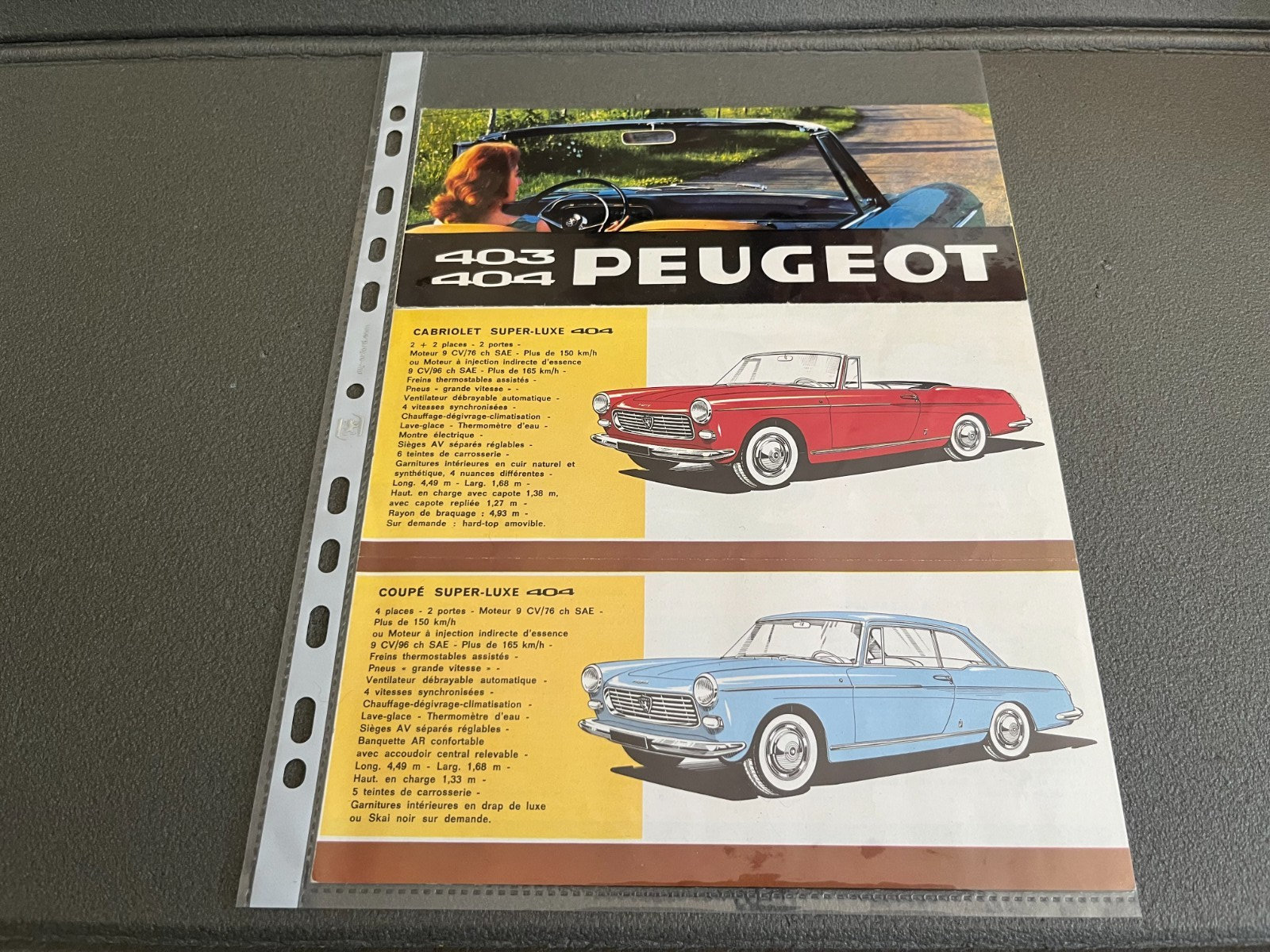 Ancien Dépliant Brochure Documentation Automobile Peugeot 404 403