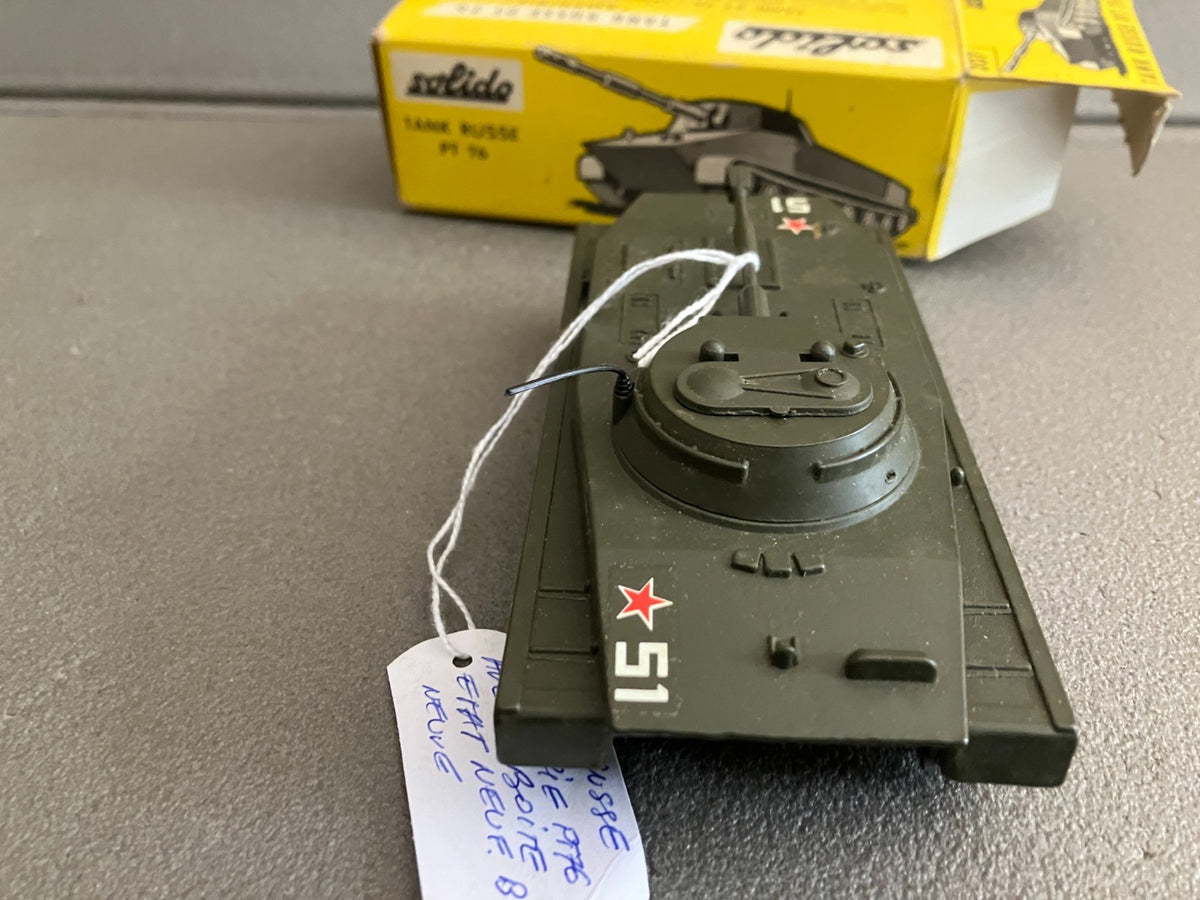 Ancienne Miniature Militaire Blindé Char Tank Russe PT 76 207 Solido France 1/50
