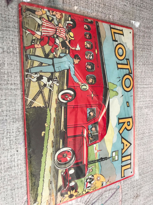 Plaque Métal Murale Voiture Train Autorail Micheline SNCF Loto Rail 21 x 28 cm