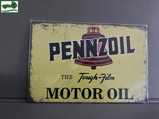 Plaque Métal Voiture Automobile Garage Huile Moteur Pennzoil 20 x 30 cm