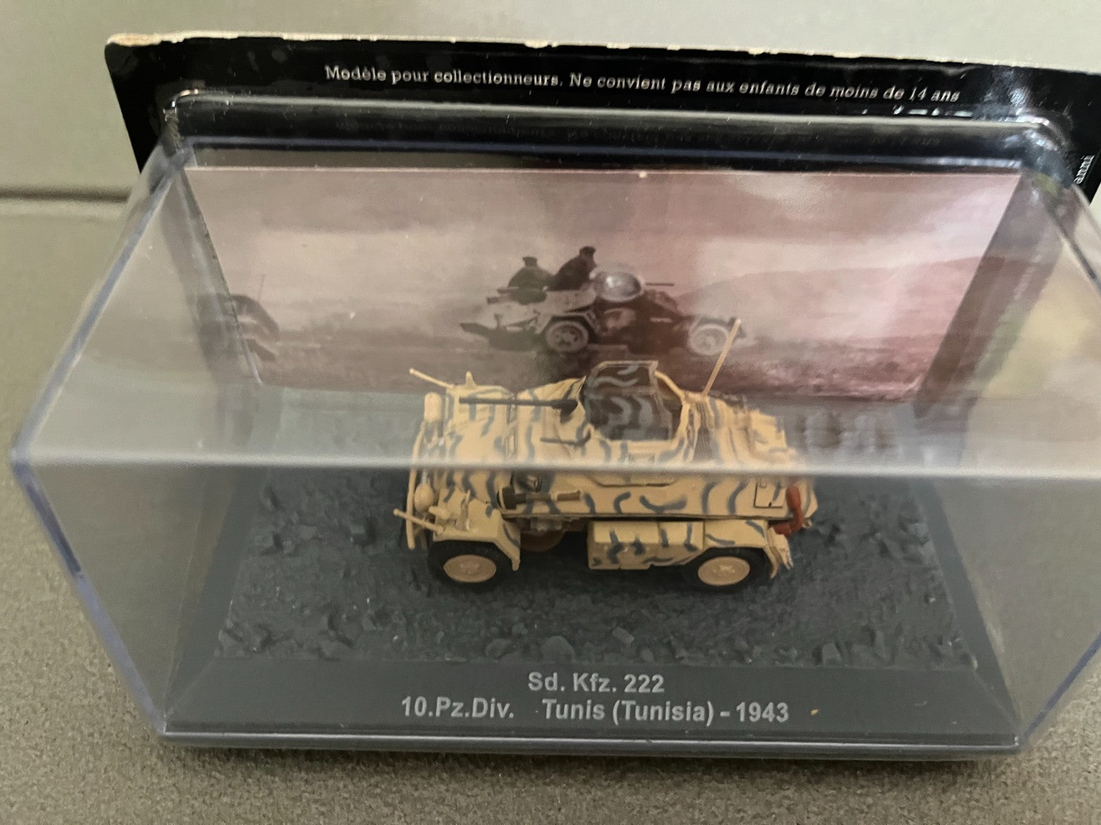 Miniature Militaire Char Tank Blindé Sd.Kfz. 222 Tunis 1943 Altaya 1/72