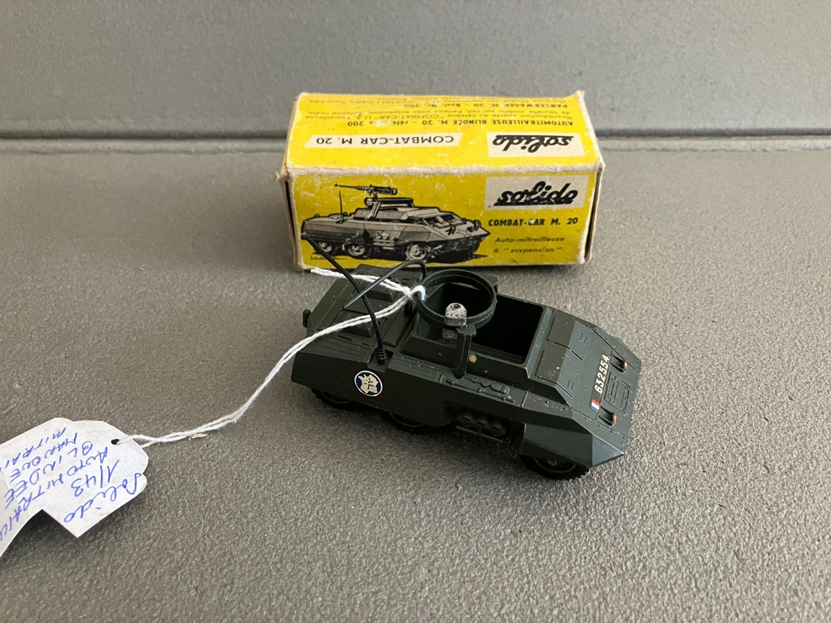Ancienne Miniature Militaire Blindé Char Combat Car M. 20 200 Solido France 1/50