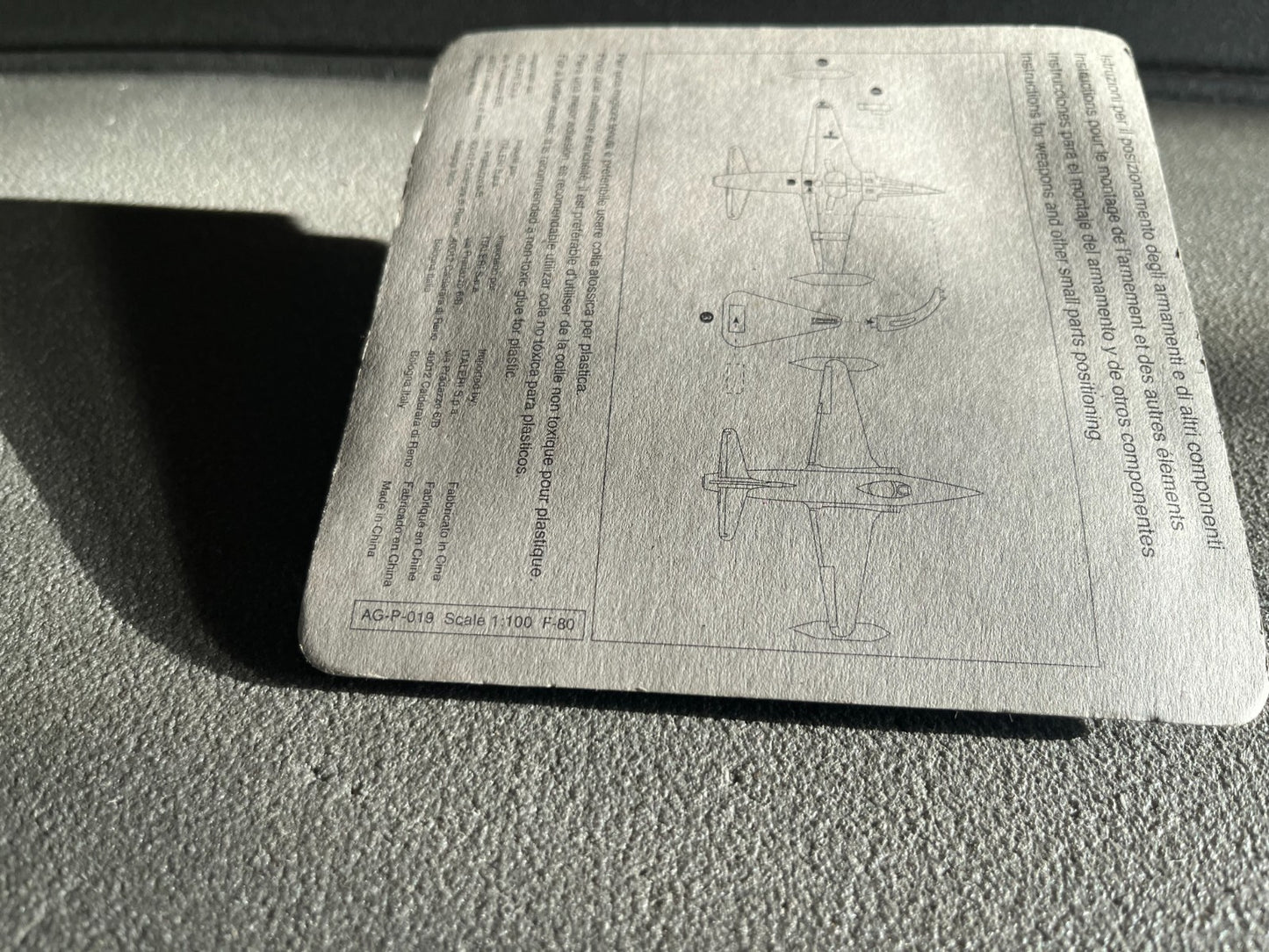 Avion miniature Militaire F-80 Fabbri Italeri 1/100